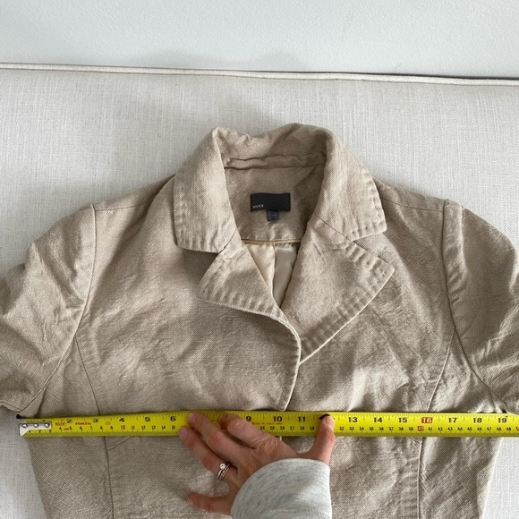 MEXX LINEN-Cotton Long Trench Coat Neutral Beige Size 6 - Picture 8 of 13